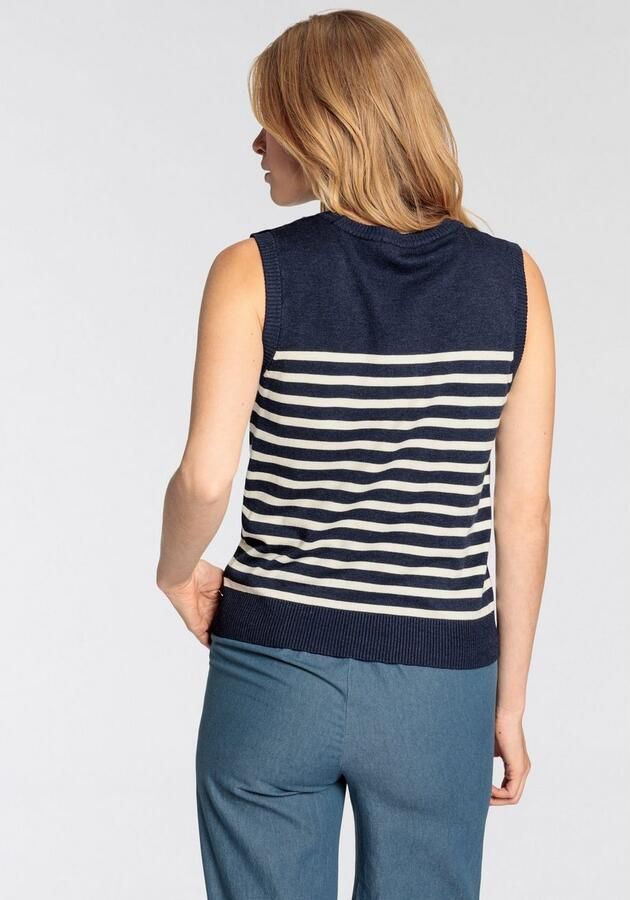 DELMAO Slip-over met maritieme details en ronde hals - Foto 4