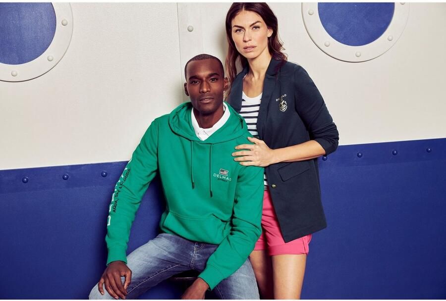 DELMAO Stretch jeans Reed rechte pijpsnit used-look-wassing lage taillehoogte - Foto 9