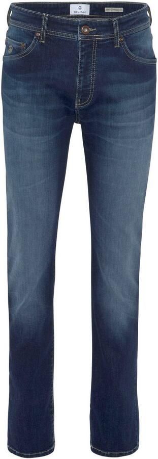DELMAO Stretch jeans Reed rechte pijpsnit used-look-wassing lage taillehoogte - Foto 11