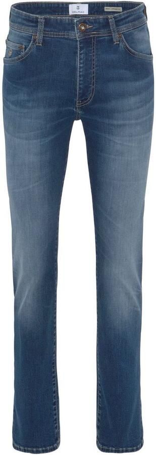 DELMAO Stretch jeans Reed rechte pijpsnit used-look-wassing lage taillehoogte - Foto 5