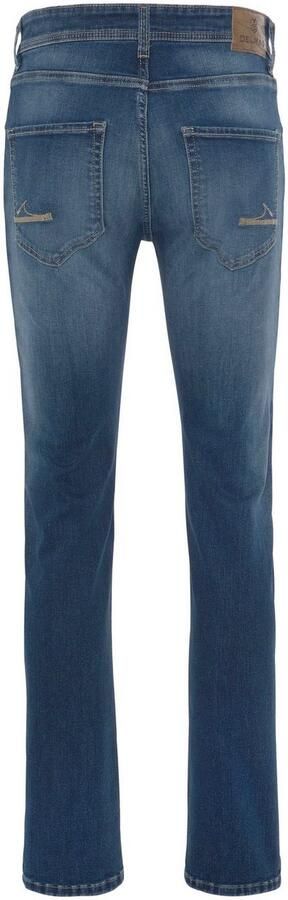 DELMAO Stretch jeans Reed rechte pijpsnit used-look-wassing lage taillehoogte - Foto 6