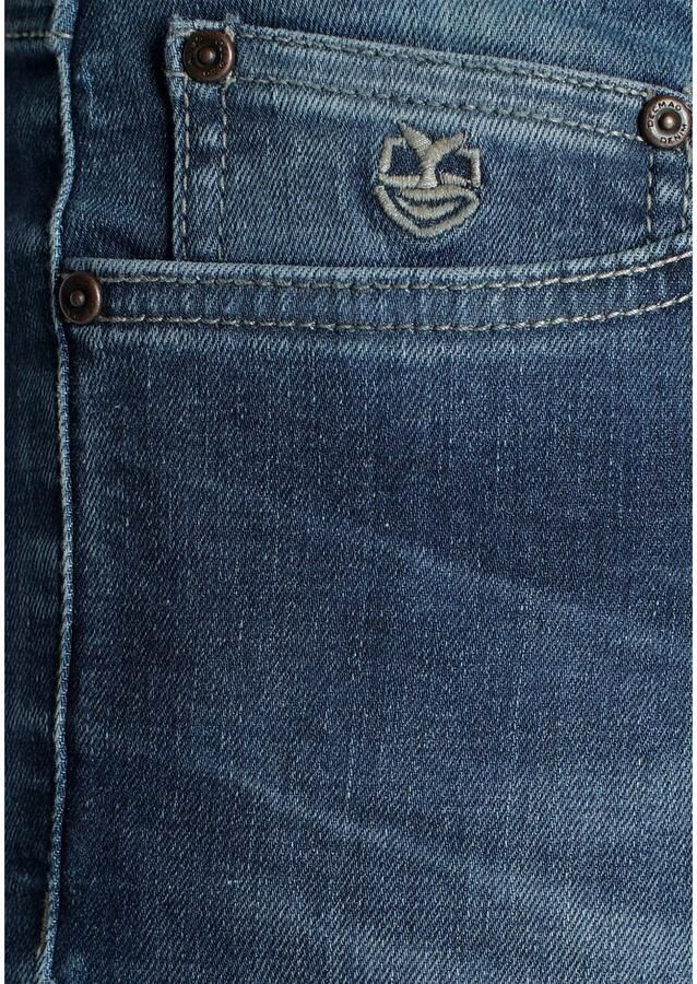 DELMAO Stretch jeans Reed rechte pijpsnit used-look-wassing lage taillehoogte