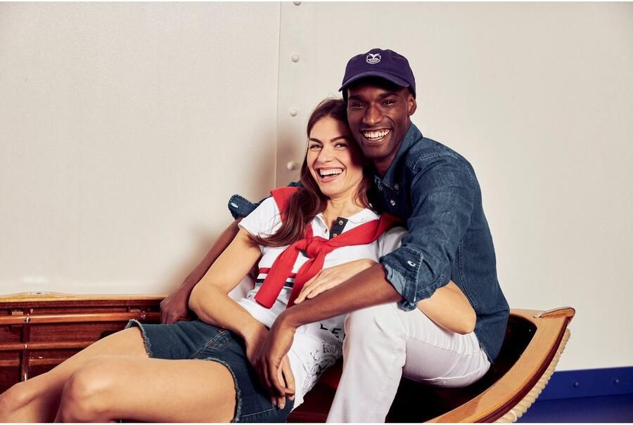 DELMAO Stretch jeans Reed rechte pijpsnit used-look-wassing lage taillehoogte - Foto 6