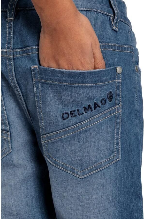 DELMAO Stretch jeans Straight-fit jeans for boys elastisch materiaal used-look-wassing lage taille - Foto 3
