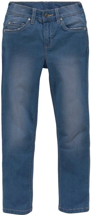 DELMAO Stretch jeans Straight-fit jeans for boys elastisch materiaal used-look-wassing lage taille - Foto 4