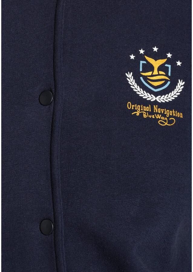 DELMAO Sweatshirt jas met drukknopen in een sportieve stijl - Foto 3