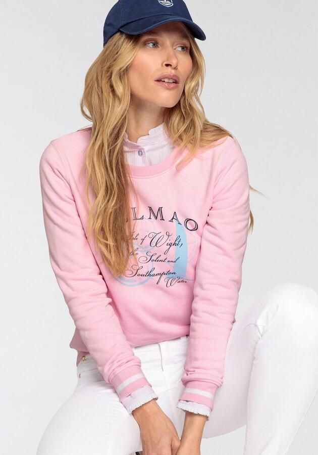 DELMAO Sweatshirt met sportieve contrasterende strepen op de boorden - Foto 4