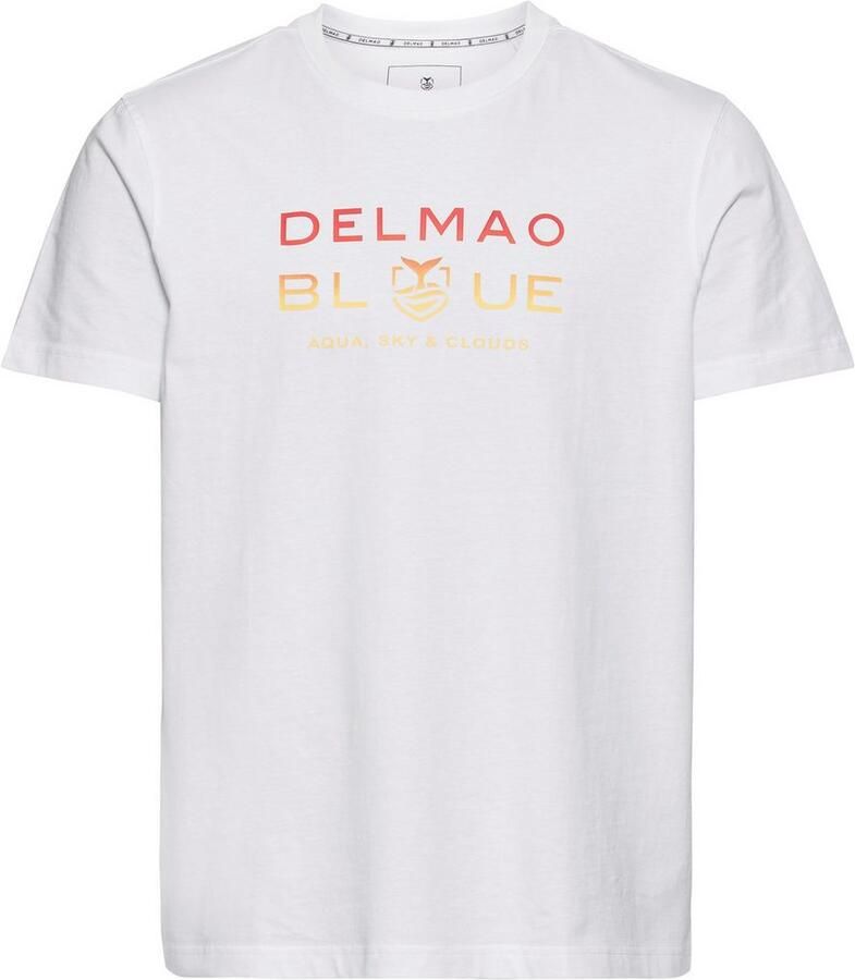 DELMAO T-shirt Korte mouw bedrukt ronde hals van 100% katoen