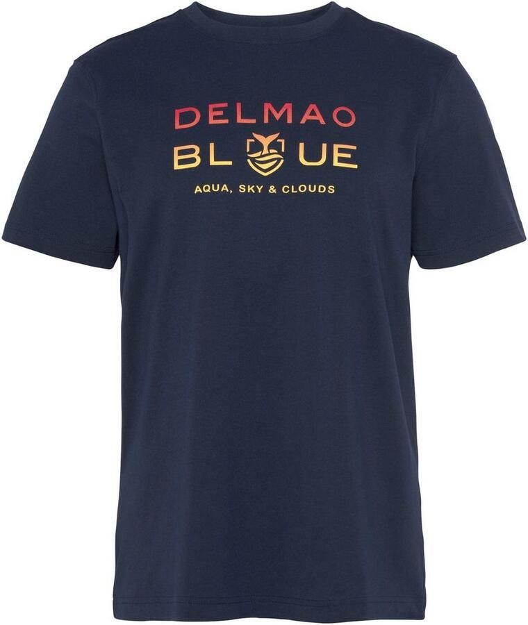 DELMAO T-shirt Korte mouw bedrukt ronde hals van 100% katoen