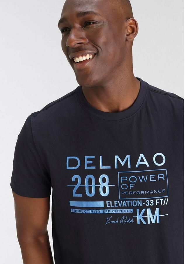 DELMAO T-shirt Korte mouw bedrukt ronde hals van 100% katoen - Foto 3