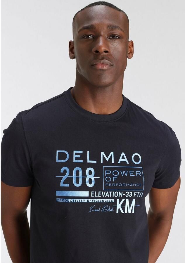DELMAO T-shirt Korte mouw bedrukt ronde hals van 100% katoen - Foto 4