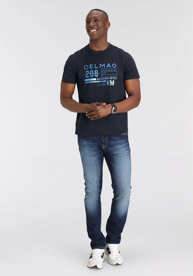 DELMAO T-shirt Korte mouw bedrukt ronde hals van 100% katoen - Foto 6
