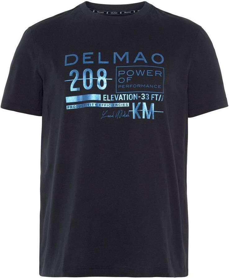 DELMAO T-shirt Korte mouw bedrukt ronde hals van 100% katoen