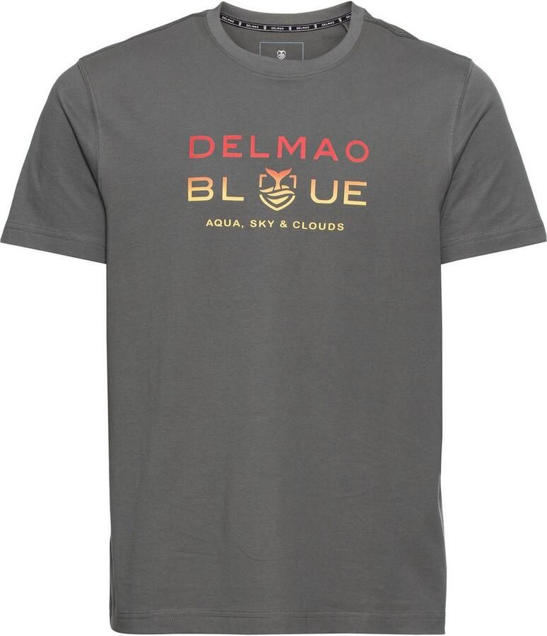 DELMAO T-shirt Korte mouw bedrukt ronde hals van 100% katoen