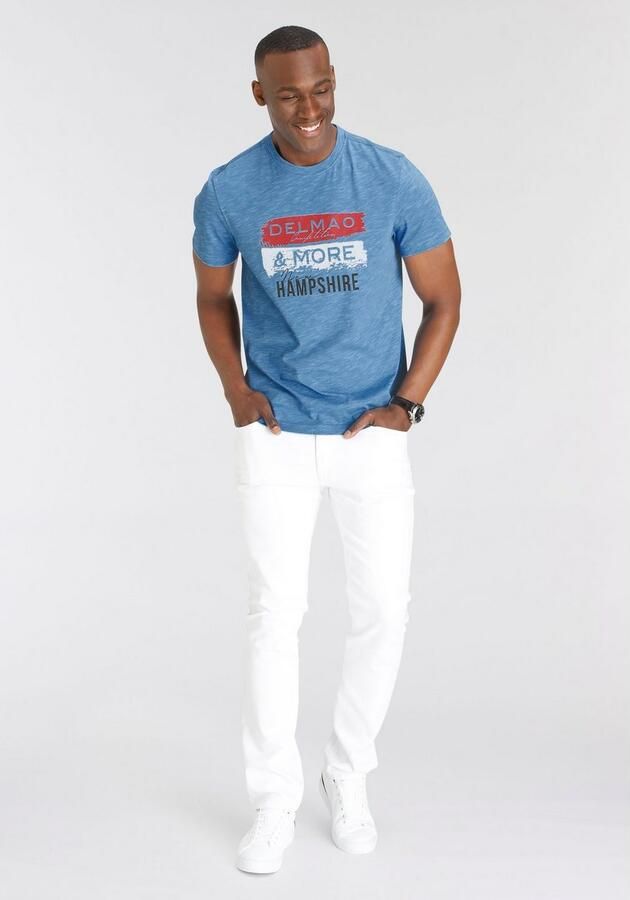 DELMAO T-shirt Korte mouw bedrukt ronde hals van katoen en polyester - Foto 5