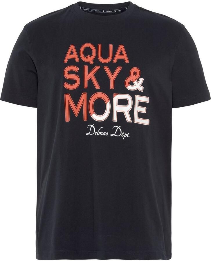 DELMAO T-shirt Korte mouw bedrukt ronde hals van katoen