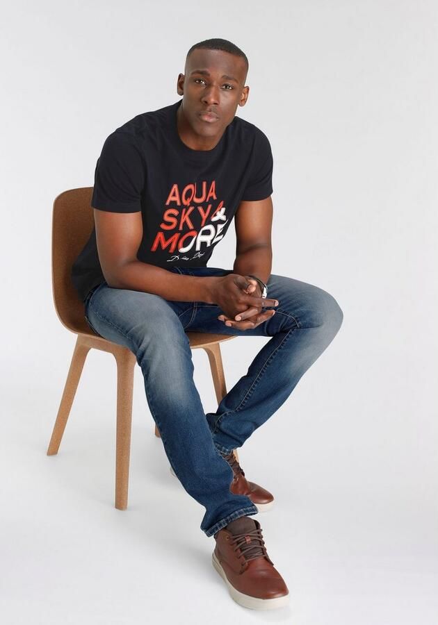 DELMAO T-shirt Korte mouw bedrukt ronde hals van katoen - Foto 7