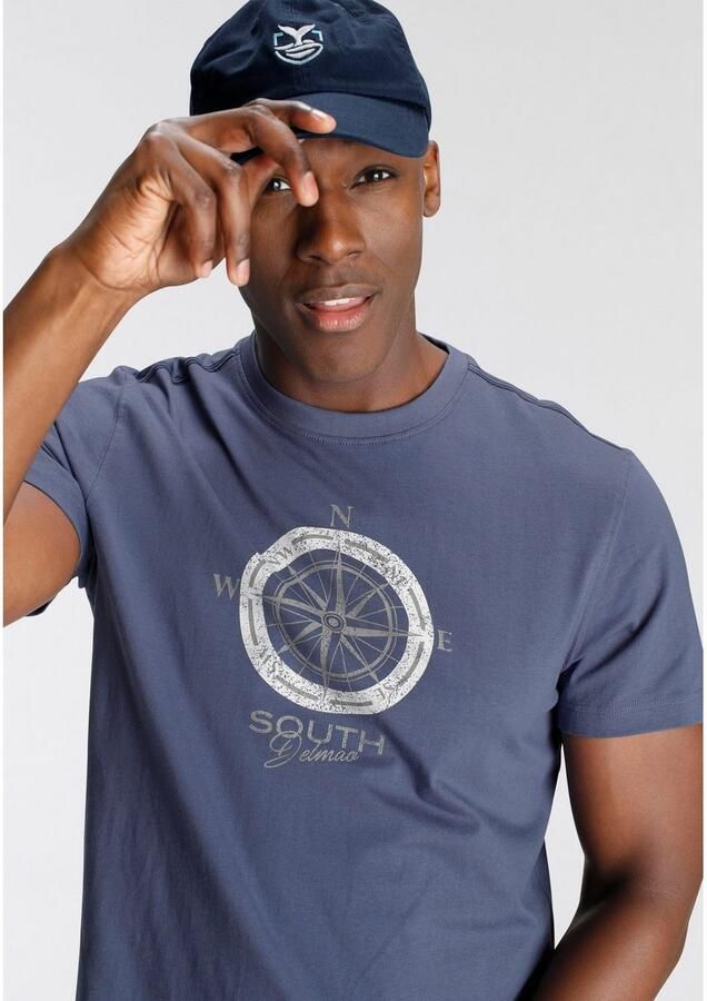 DELMAO T-shirt Korte mouw bedrukt ronde hals van katoen - Foto 3