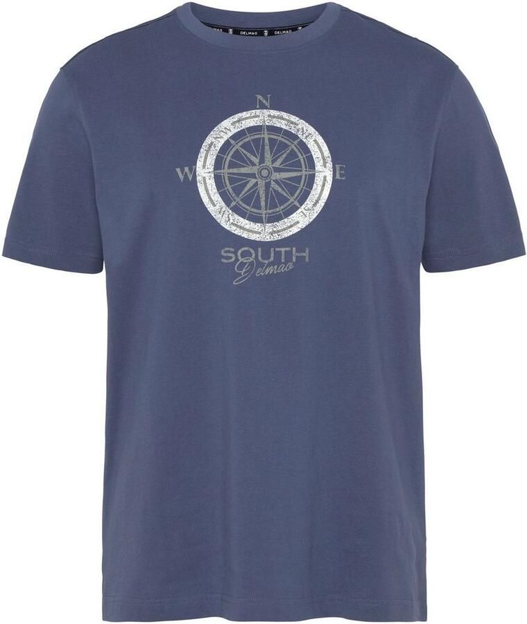DELMAO T-shirt Korte mouw bedrukt ronde hals van katoen