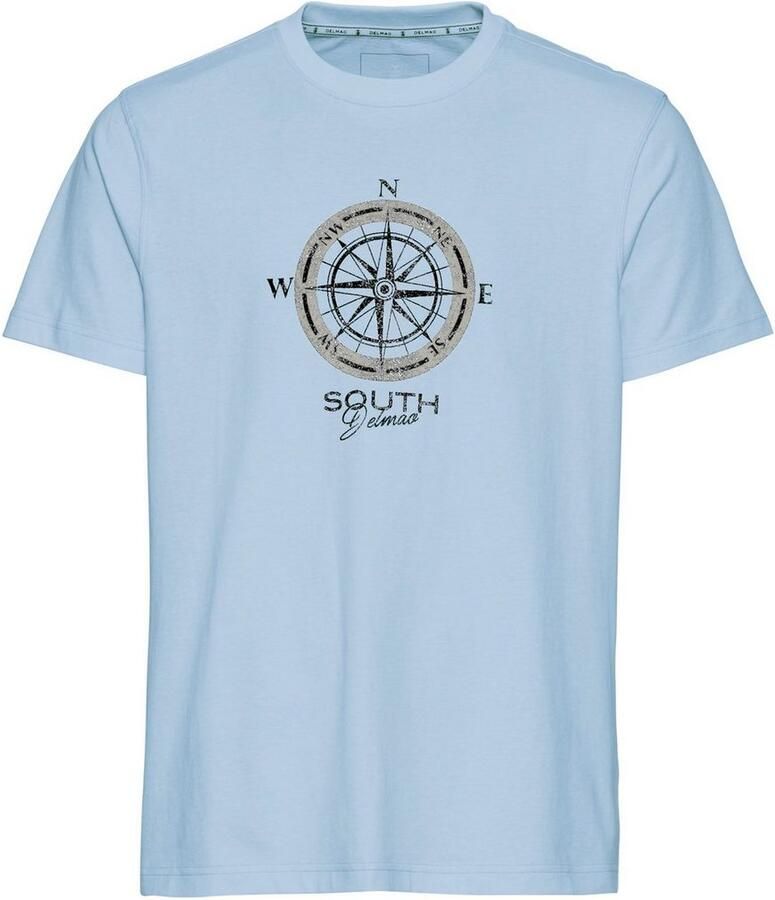 DELMAO T-shirt Korte mouw bedrukt ronde hals van katoen - Foto 1