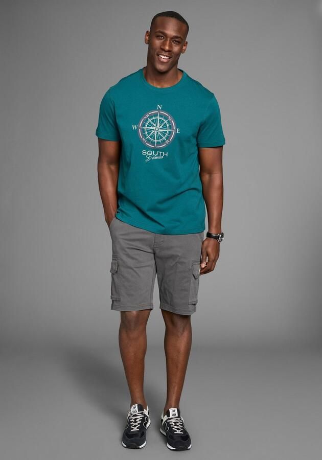 DELMAO T-shirt Korte mouw bedrukt ronde hals van katoen - Foto 4