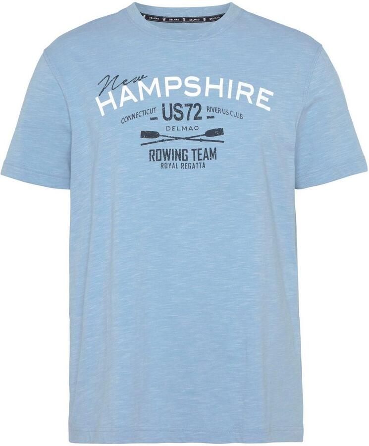 DELMAO T-shirt Korte mouw casual pasvorm met vrolijke print ronde hals casual