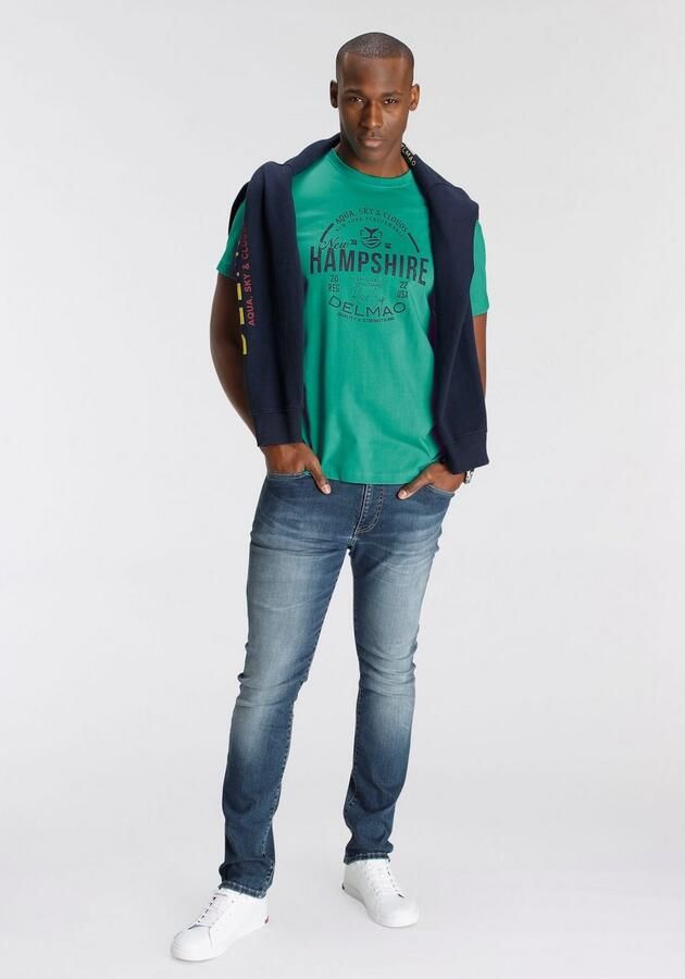 DELMAO T-shirt Korte mouw losse pasvorm met vrolijke print van katoen - Foto 5