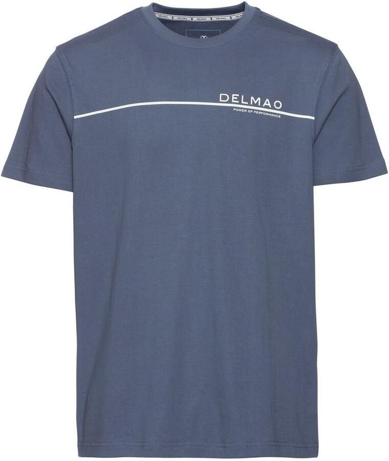 DELMAO T-shirt Korte mouw met coole print ronde halslijn van 100% katoen