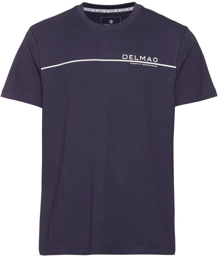 DELMAO T-shirt Korte mouw met coole print ronde halslijn van 100% katoen