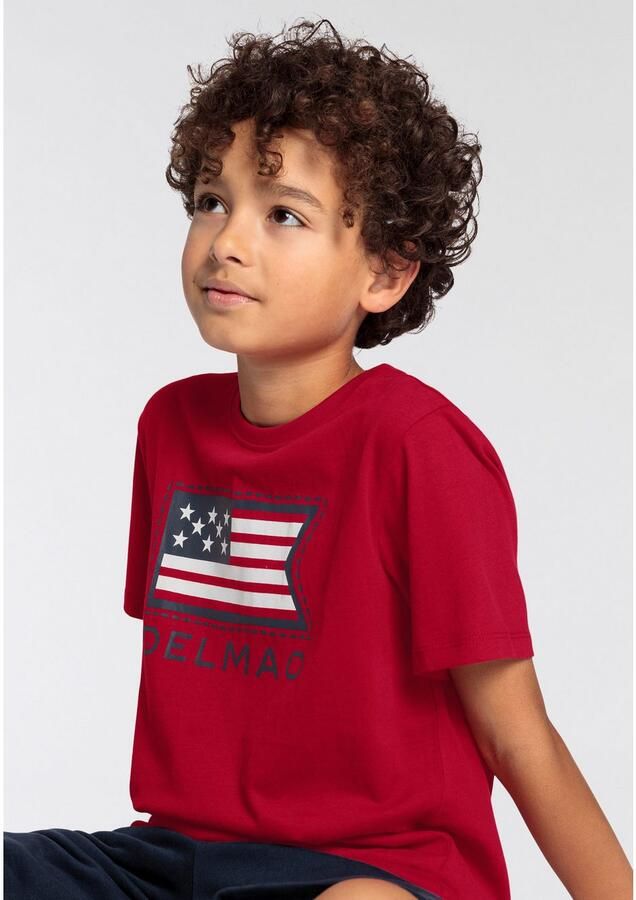 DELMAO T-shirt Voor jongens Korte mouwen basic pasvorm met vrolijke print - Foto 2