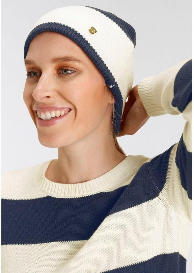 DELMAO Trui met ronde hals met bijpassende muts en blokstrepen (set 2-delig Trui + muts) - Foto 3