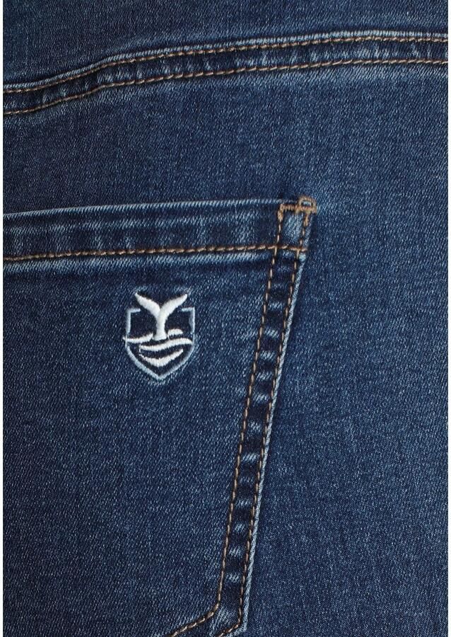 DELMAO Wijde jeans comfortabele pasvorm normale taille met contrasterende details (set 2-delig Met riem)