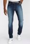 DELMAO Stretch jeans "Reed" rechte pijpsnit used-look-wassing lage taillehoogte - Thumbnail 1