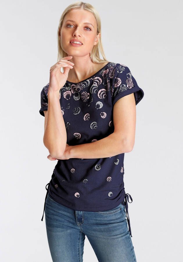 DELMAO T-shirt met zijsplitten in verschillende prints nieuw merk