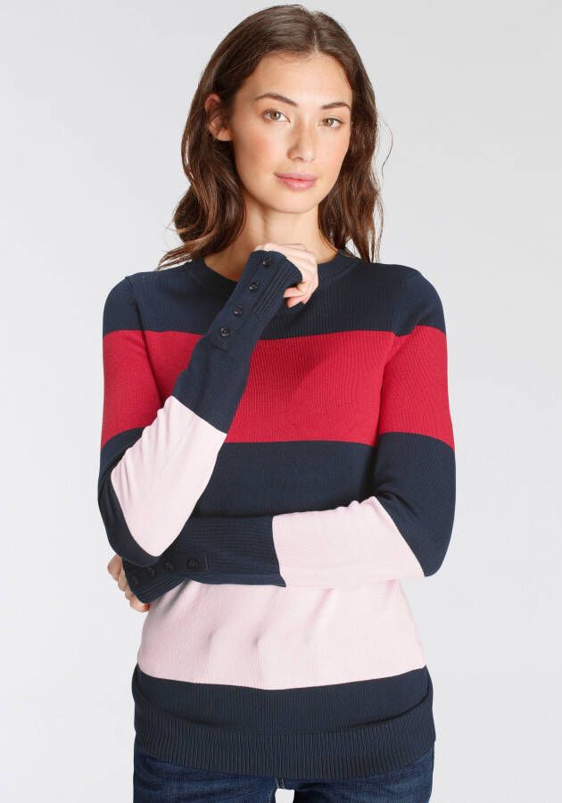 DELMAO Trui met ronde hals met sportieve blokstrepen nieuw merk!