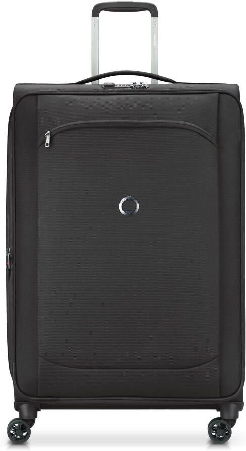 Delsey Zachte trolley Montmartre Air 2.0 77 cm zwart van gerecycled materiaal met volumevergroting