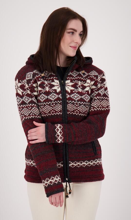 DEPROC Active Gebreid fleecejack ANNAPURNA met capuchon en zachte fleece voering - Foto 4