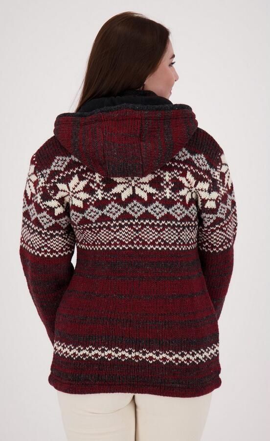 DEPROC Active Gebreid fleecejack ANNAPURNA met capuchon en zachte fleece voering - Foto 2