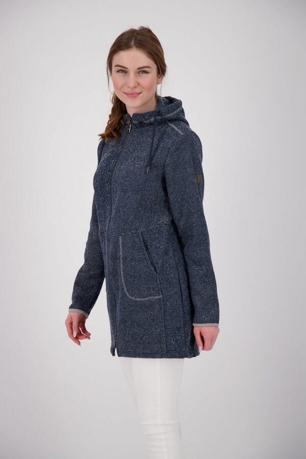 DEPROC Active Gebreide jas KENNEWICK II LONG buitengewone lange fijngebreide jas met contrastdetails