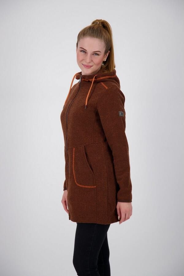 DEPROC Active Gebreide jas KENNEWICK II LONG buitengewone lange fijngebreide jas met contrastdetails