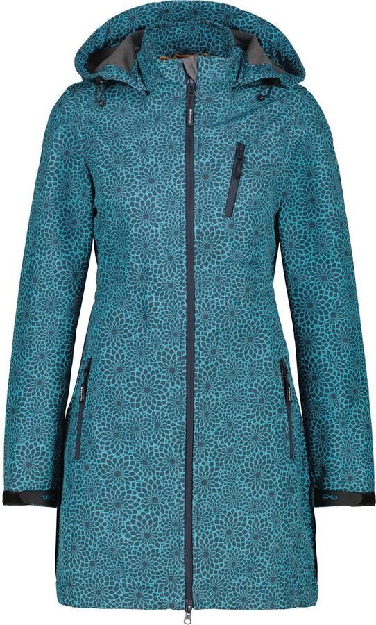 DEPROC Active Softshell-jack SHELBY LONG lichte softshell korte mantel met afneembare capuchon