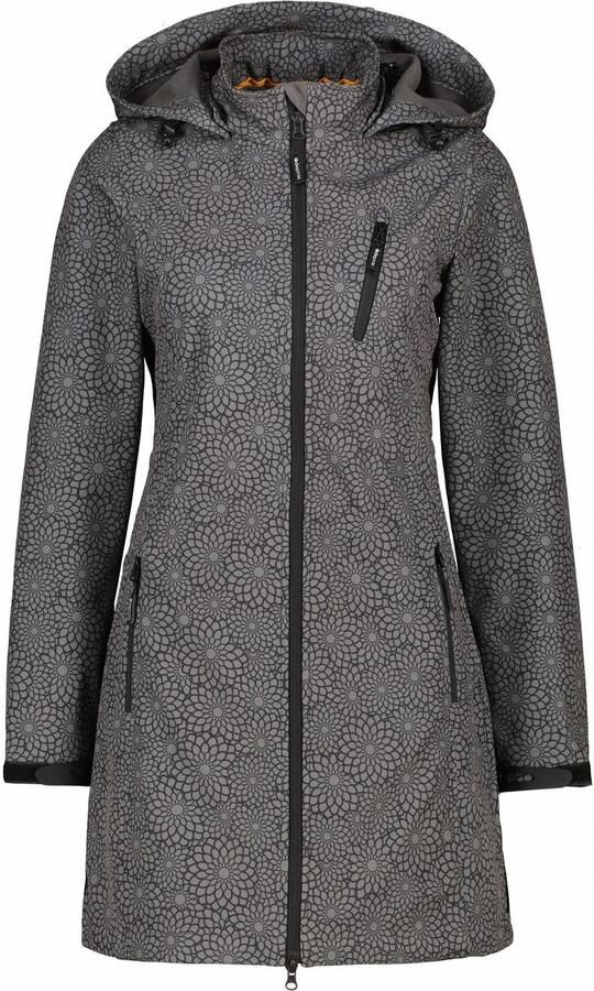 DEPROC Active Softshell-jack SHELBY LONG lichte softshell korte mantel met afneembare capuchon