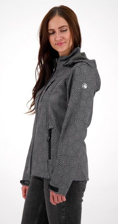 DEPROC Active Softshell-jack SHELBY PEAK DC licht softshell-jack met all-over-print en afneembare capuchon - Foto 3