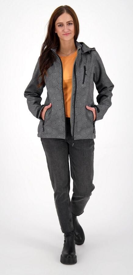 DEPROC Active Softshell-jack SHELBY PEAK DC licht softshell-jack met all-over-print en afneembare capuchon - Foto 4