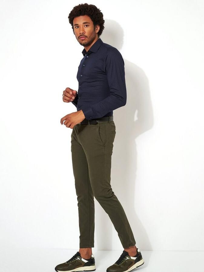 Desoto Businessoverhemd Jersey overhemd Casual Kent lange mouw Flexibele stretch met minimale print Kentkraag - Foto 2