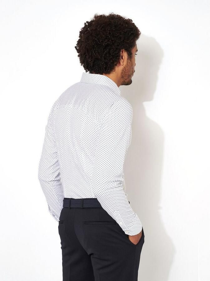 Desoto Businessoverhemd Jersey overhemd Casual Kent lange mouw Flexibele stretch met minimale print Kentkraag - Foto 2