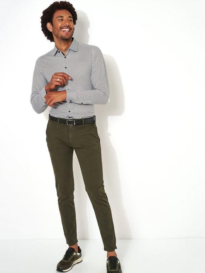 Desoto Businessoverhemd Jersey overhemd Casual Kent lange mouw Flexibele stretch met minimale print Kentkraag - Foto 2