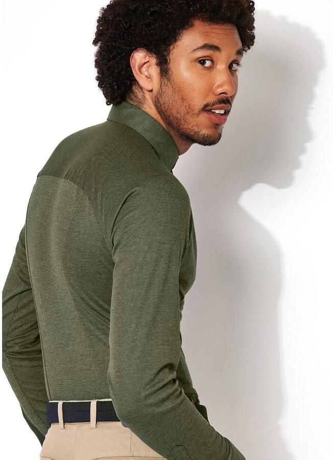 Desoto Overhemd Lange Mouw Overhemd Strijkvrij Modern Kent Donkergroen - Foto 4