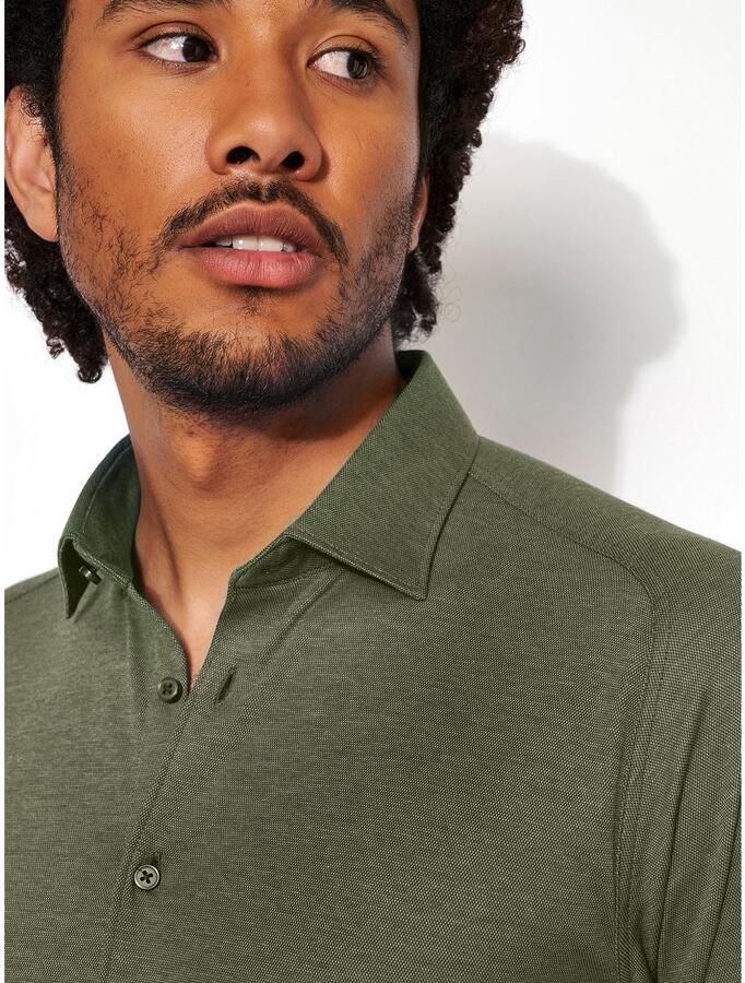 Desoto Overhemd Lange Mouw Overhemd Strijkvrij Modern Kent Donkergroen - Foto 2