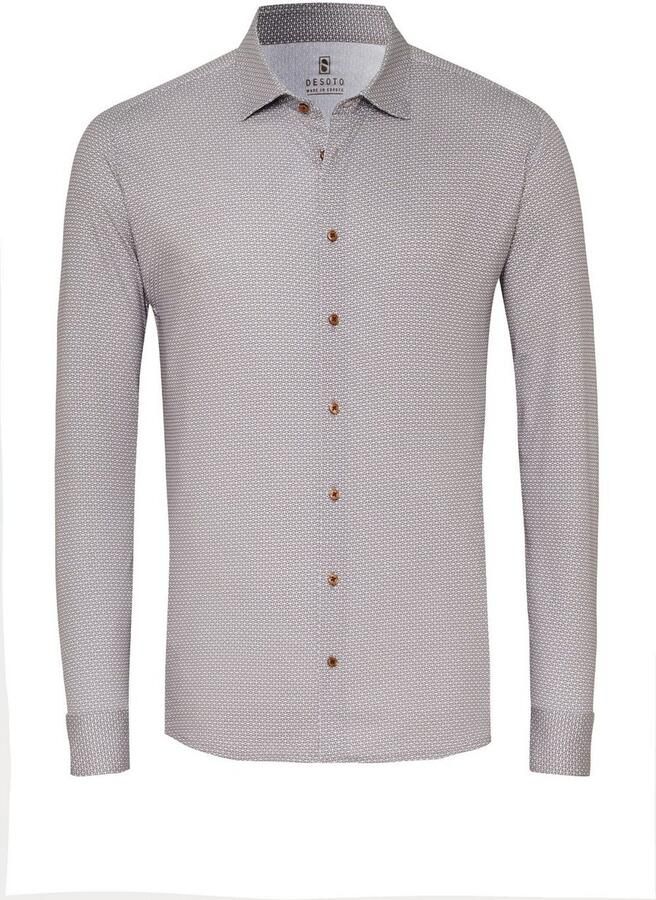 Desoto Overhemd Lange Mouw Overhemd Timeless Elegance Print Beige - Foto 2